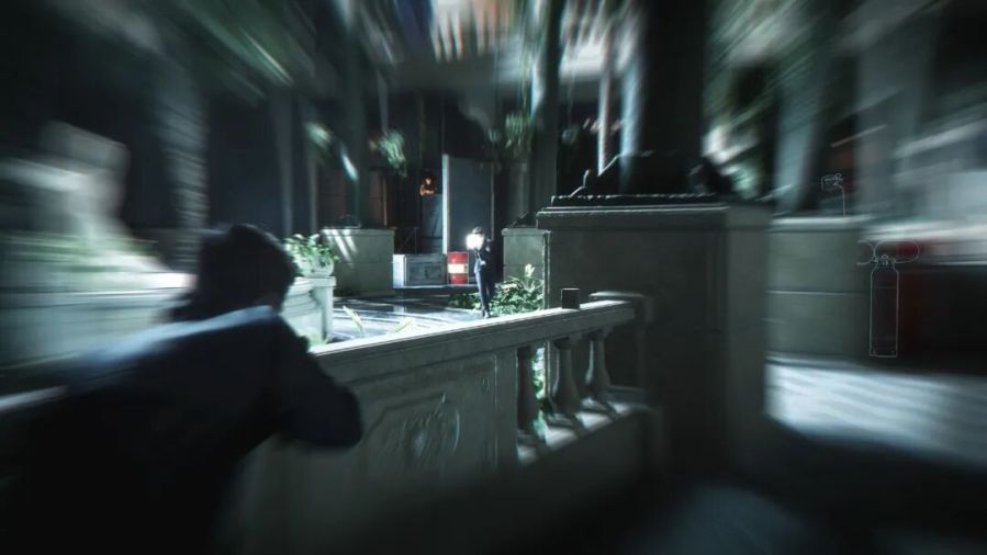 Dense NPC crowd scene in a modern stealth mission