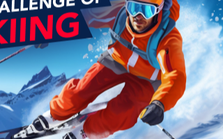 Tight downhill line in The big challenge of skiing